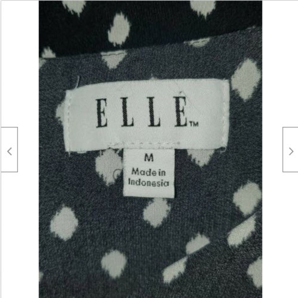 Elle Dress M Spaghetti Straps Black White Mini - Picture 6 of 7